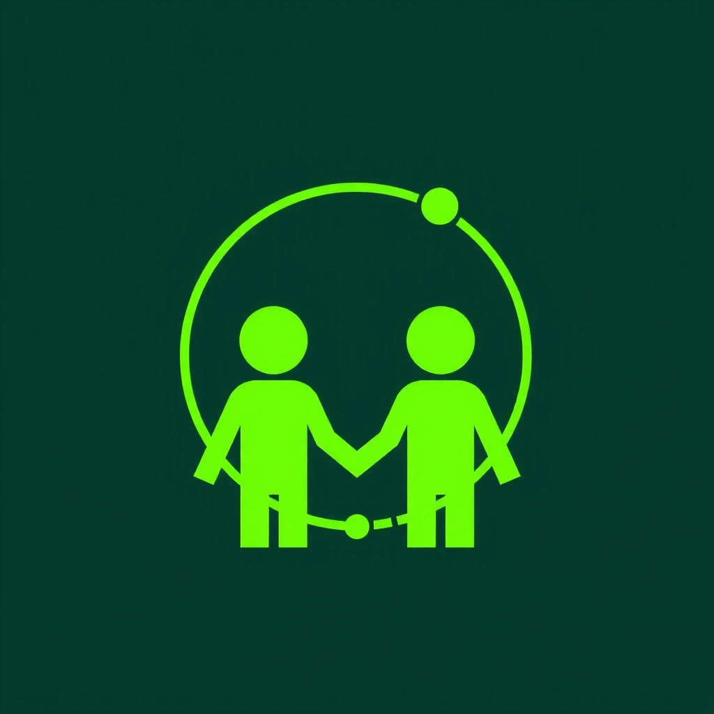 Iconiță reprezentând un parteneriat strategic în industria digitală.